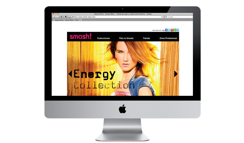 Diseño web, www.smash-wear.com